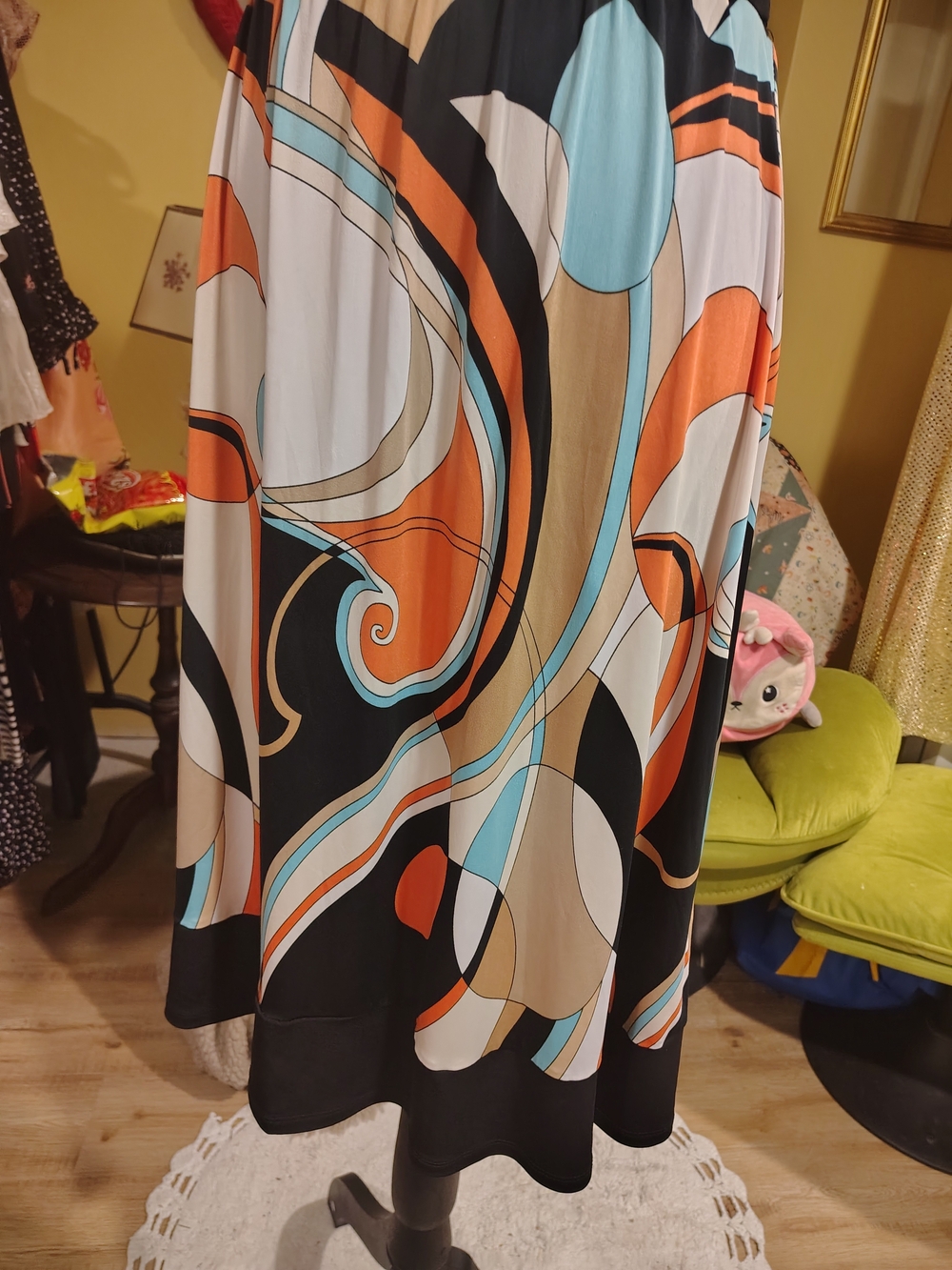 Rabbit Rabbit Rabbit Multicolor Swirl Midi Skirt Dress - Picture 8 of 16